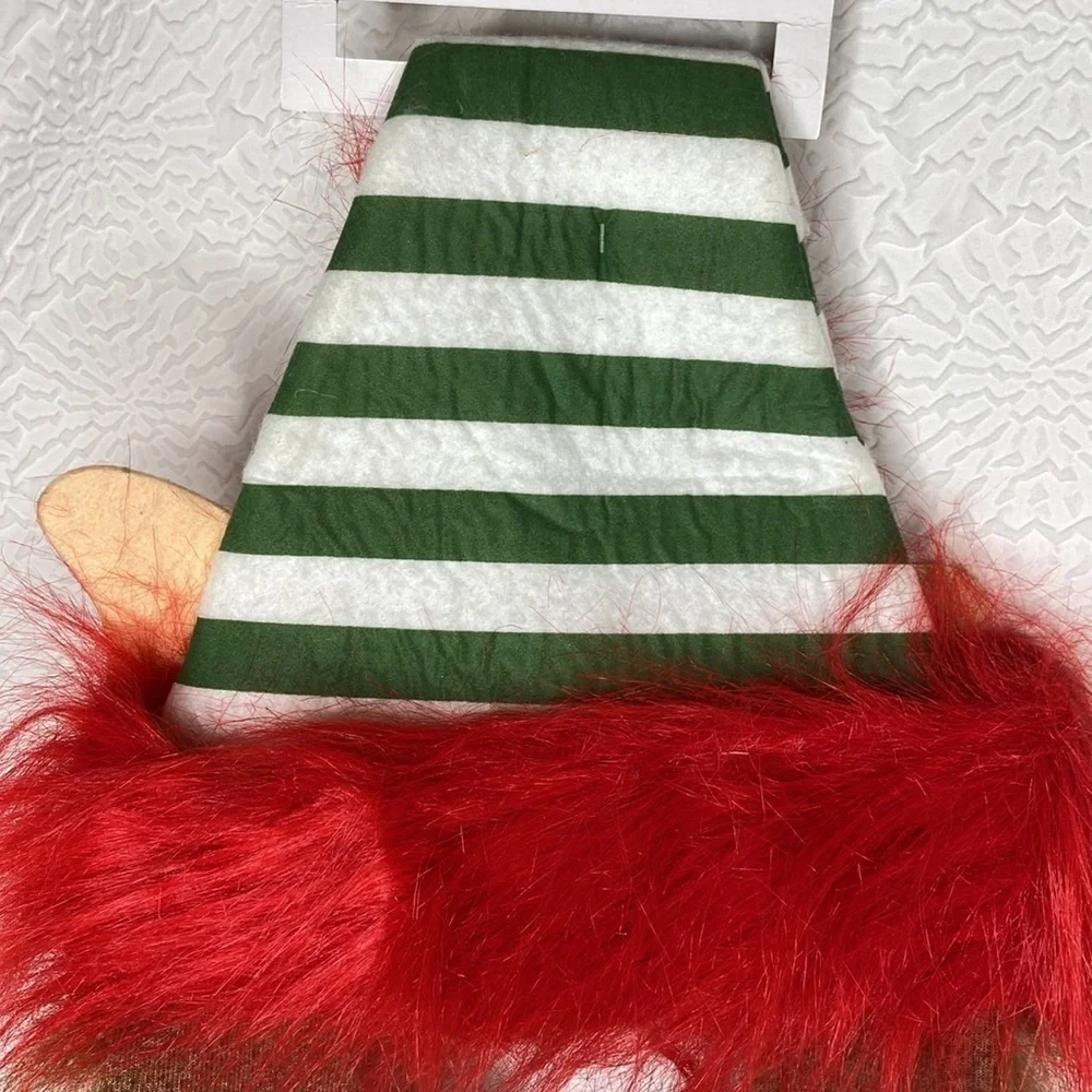 Vintage Santa Claus Elf Novelty Hat with Beard NWT
